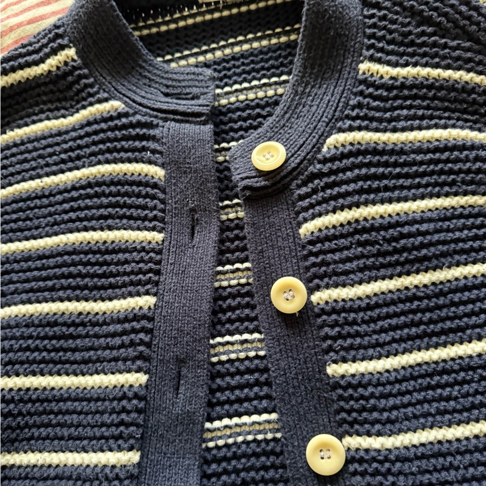 Alex Mill Navy and Cream Button-Up Cardigan, Nico Cardigan